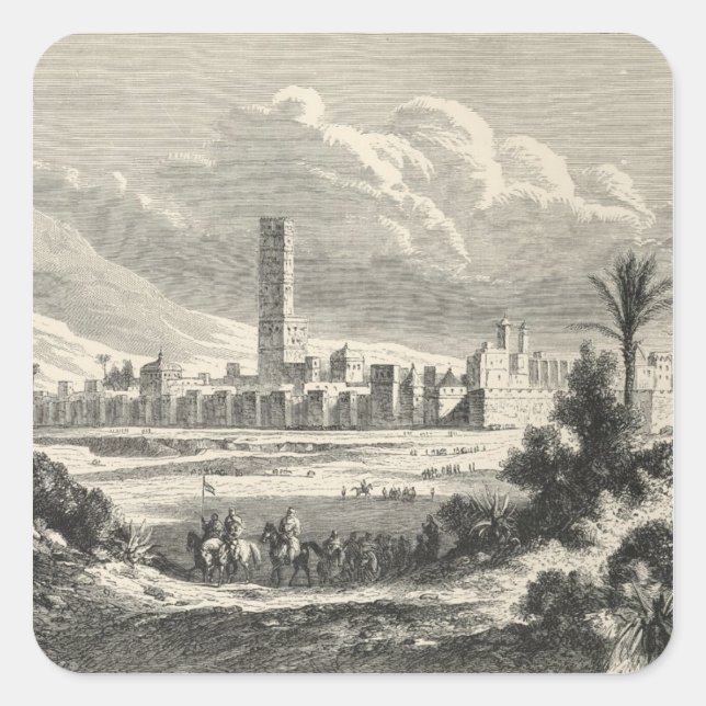 Marocco: Africa, 1860s Square Sticker (Front)