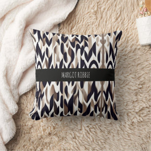 Marocco Triangle Geometric Brown Grey Pattern Cushion
