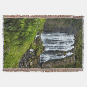 Marokopa waterfall, New Zealand Throw Blanket