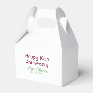 MARON GREEN PASTEL happy 10th anniversary wedding Favour Box