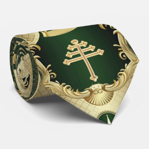Maronite Church Cross and Lebanon Cedar Neck Tie