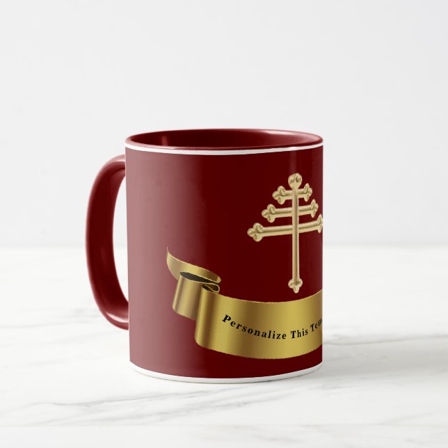 Maronite Church Cross Personalised Gift Mug (Front Left)