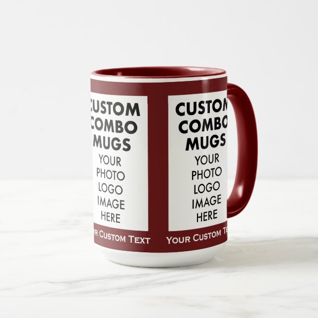 Maroon 4:6 Frame 3 x Photo Text Large Custom Combo Mug (Front Right)