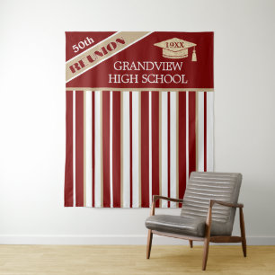 Maroon 50TH Class Reunion Photo Backdrop Tapestry