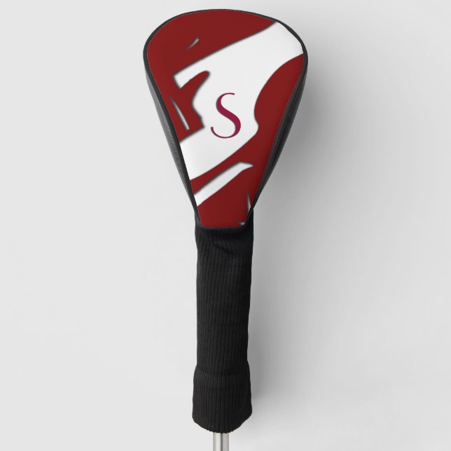 Maroon Abstract Golf Head Cover (Front)