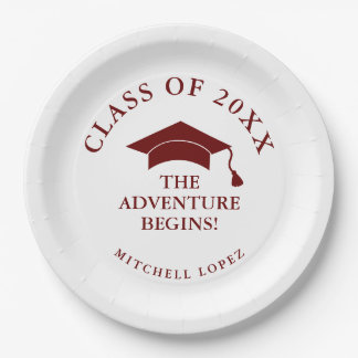 Maroon Adventure Begins Graduation Paper Plate