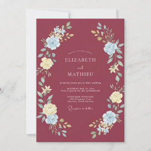 Maroon Alluring Winter Wedding Invitation