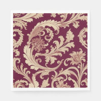 Maroon and Beige Vintage Pattern