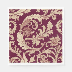 Maroon and Beige Vintage Pattern  Napkin