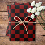 Maroon and Black Chequered Vintage Wrapping Paper Sheet<br><div class="desc">Maroon and Black Chequered Vintage Wrapping Paper</div>