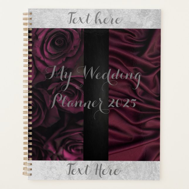Maroon And Black Rose Wedding Planner  (Front)