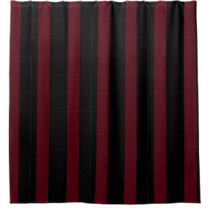 Maroon and Black Strip Curtain