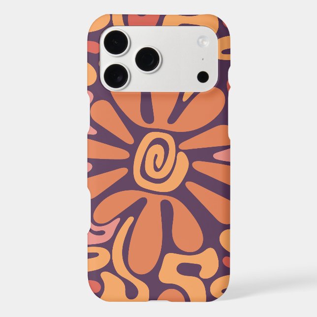 Maroon and Coral Abstract Flower Burst Pattern (Back)