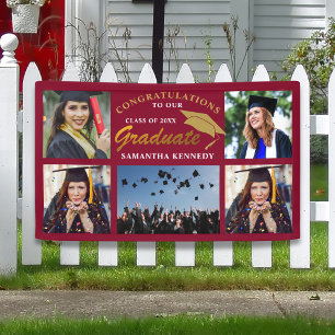 Maroon And Gold 2026 Graduation 5 Photo Collage   Banner