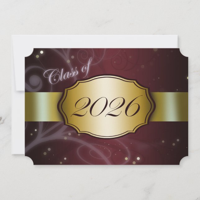 Maroon and Gold 2026 Graduation Invitation (Front)