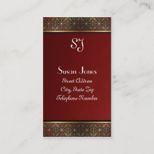 Maroon and Gold Accented Business Cards