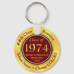 Maroon and Gold Cheap, Class of 1974 Reunion Ideas Key Ring