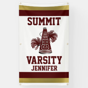 Maroon and Gold Cheer Vertical Banner
