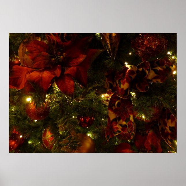 Maroon and Gold Christmas Tree II Poster (Front)