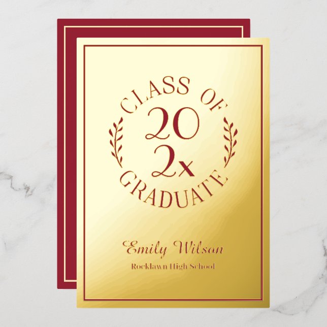 Maroon and Gold Class Of 2025 Graduation Party (Front/Back)