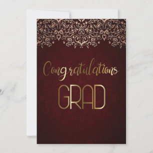 Maroon and Gold Congratulations Grad Card