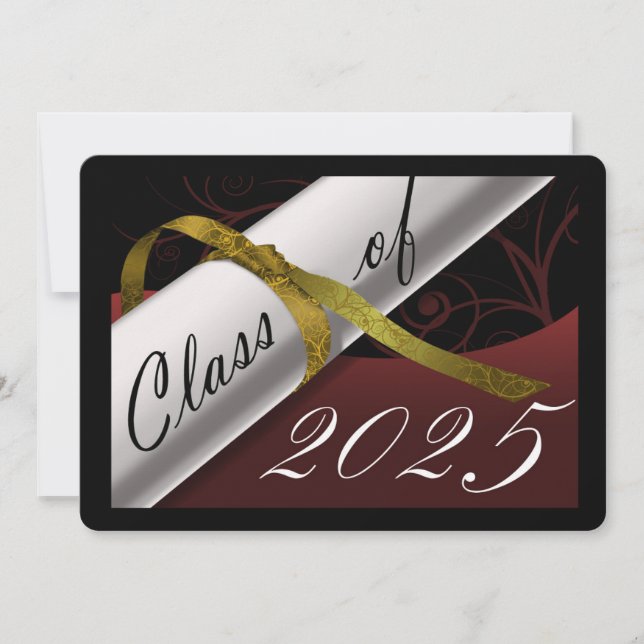Maroon and Gold Graduation Announcement (Front)