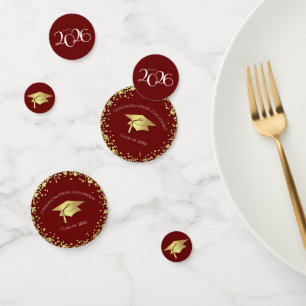Maroon and Gold Graduation Confetti
