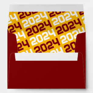 Maroon and Gold Graduation Envelopes