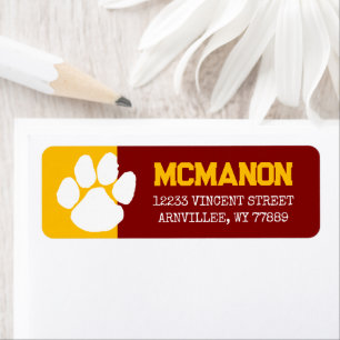Maroon and Gold Graduation Return Address Labels
