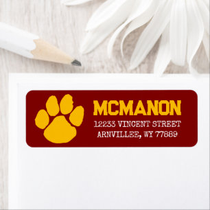 Maroon and Gold Graduation Return Address Labels