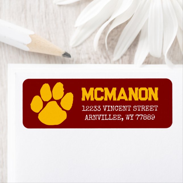 Maroon and Gold Graduation Return Address Labels (Insitu)