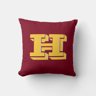 Maroon and Gold School Pride Color Style Monogram Cushion