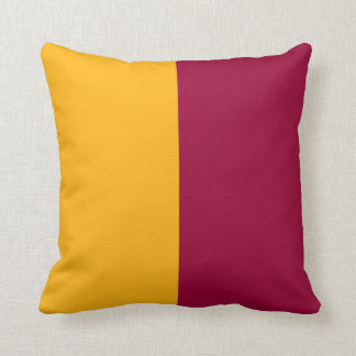 Maroon and Gold Split Colour Cushion