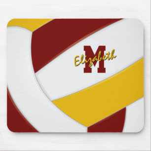maroon and gold sports team colors mouse mat