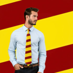 Maroon and Gold Striped Tie (Thick Stripes)