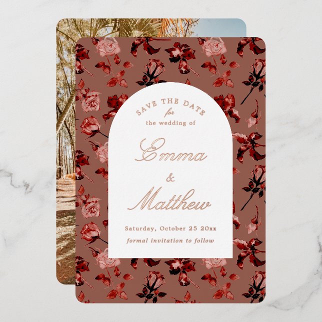 Maroon and Gold Wild Botanical Maximalism (Front/Back)