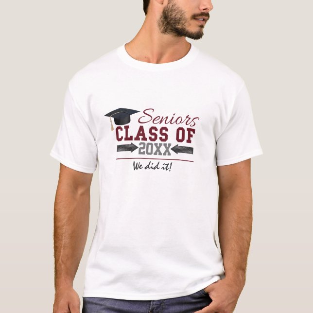 Maroon and Grey Graduation Tshirt (Front)