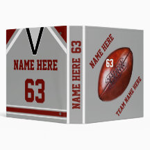 Maroon and Grey Personalised Football Binder