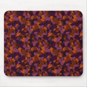 maroon and orange camo abstract mouse mat
