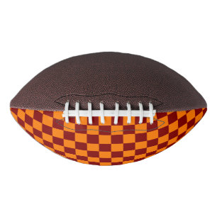 Maroon and Orange Chequered Vintage American Football