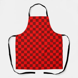 Maroon and Red Chequered Vintage Apron