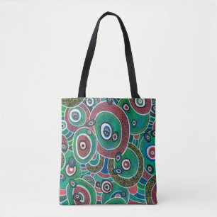 Maroon and Turquoise Circles and Ovals Original Tote Bag