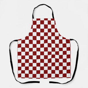 Maroon and White Chequered Vintage Apron