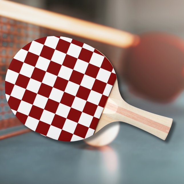 Maroon and White Chequered Vintage Ping Pong Paddle (Creator Uploaded)