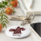 Maroon and White Custom Cheerleader KeyChain