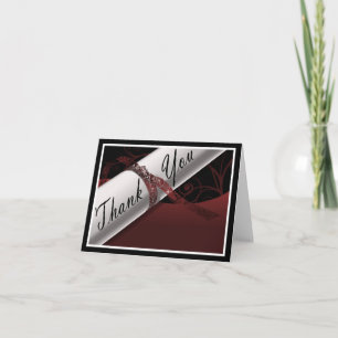 Maroon and White Diploma Thank You Card