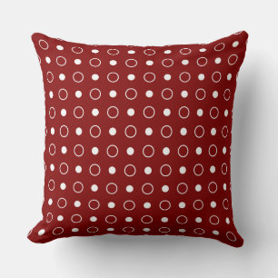 Maroon and white dots cushion