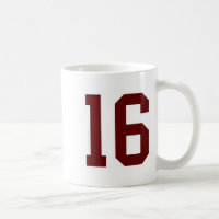 Maroon And White Number 16 Jersey Player Uniform #