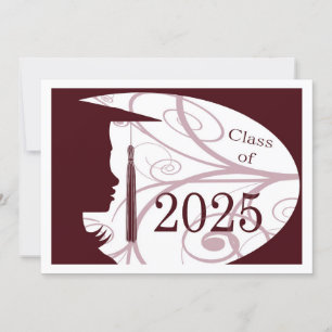 Maroon and White Silhouette 2025 Card