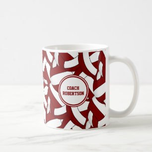 maroon and white volleyball team colours coach gif coffee mug